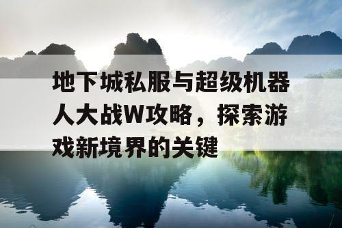 地下城私服与超级机器人大战W攻略，探索游戏新境界的关键