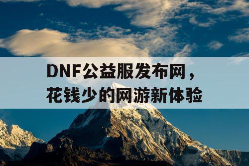 DNF公益服发布网，花钱少的网游新体验