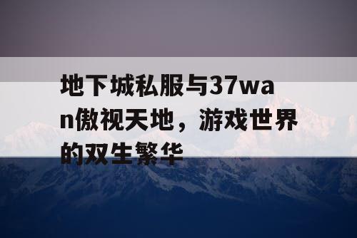 地下城私服与37wan傲视天地，游戏世界的双生繁华