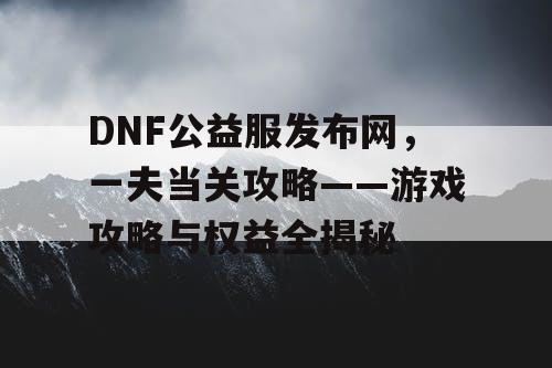 DNF公益服发布网，一夫当关攻略——游戏攻略与权益全揭秘