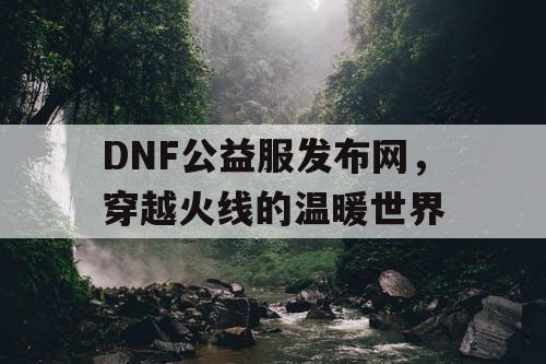 DNF公益服发布网，穿越火线的温暖世界