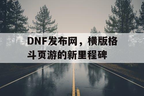 DNF发布网，横版格斗页游的新里程碑